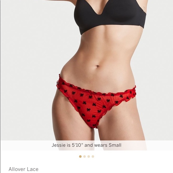 Dream Angels Ruffle Mesh Thong Panty Size M - Picture 6 of 6